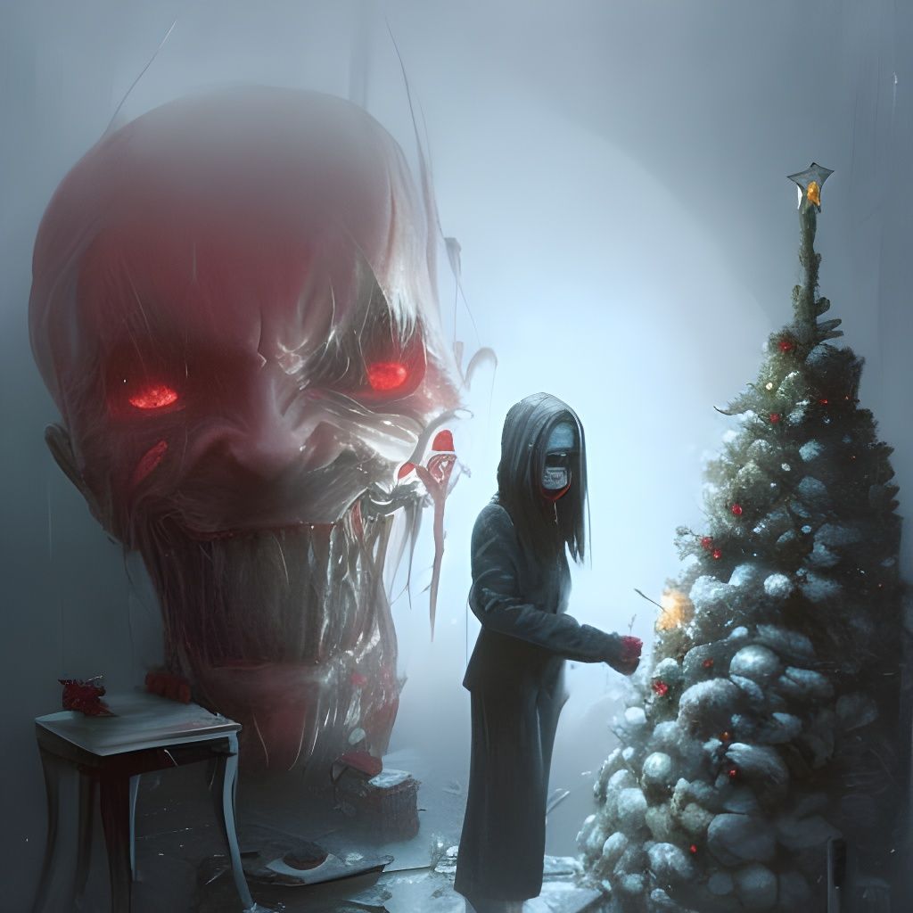 Sinister Creepy Christmas Scene by Rutkowski Style