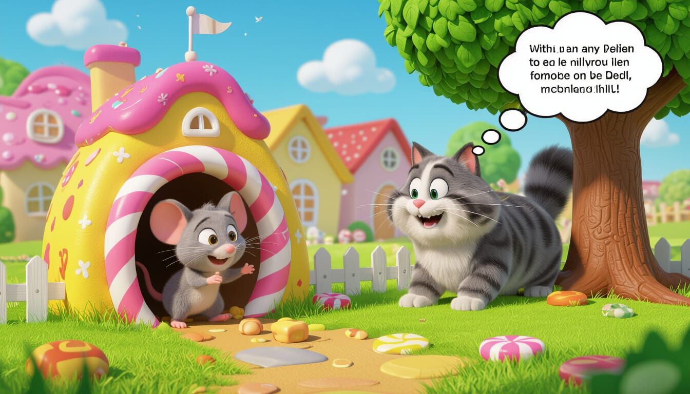 3D Candyland Village: Mouse Mithu Befriends Cat Billu