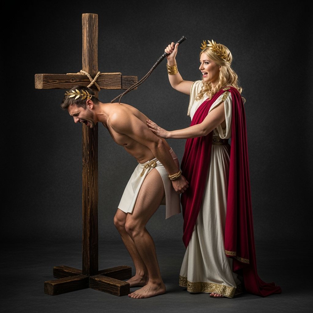 Empress Messalina Whipping Servant: Photographic Studio Shot