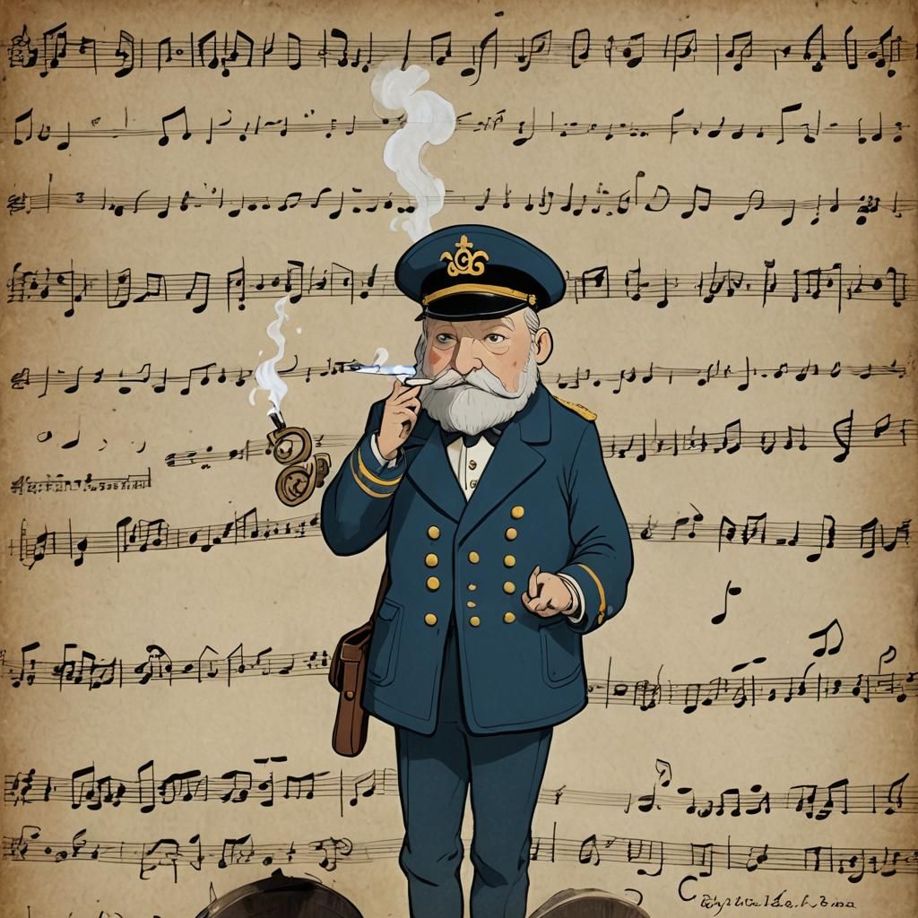 The Captain's Melodic Vapor in Cyberpunk Style