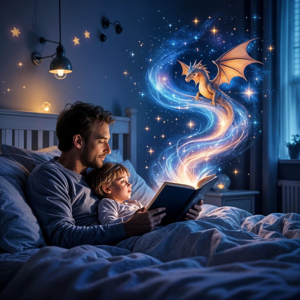 Magical Storybook Comes Alive in Bedroom Scene