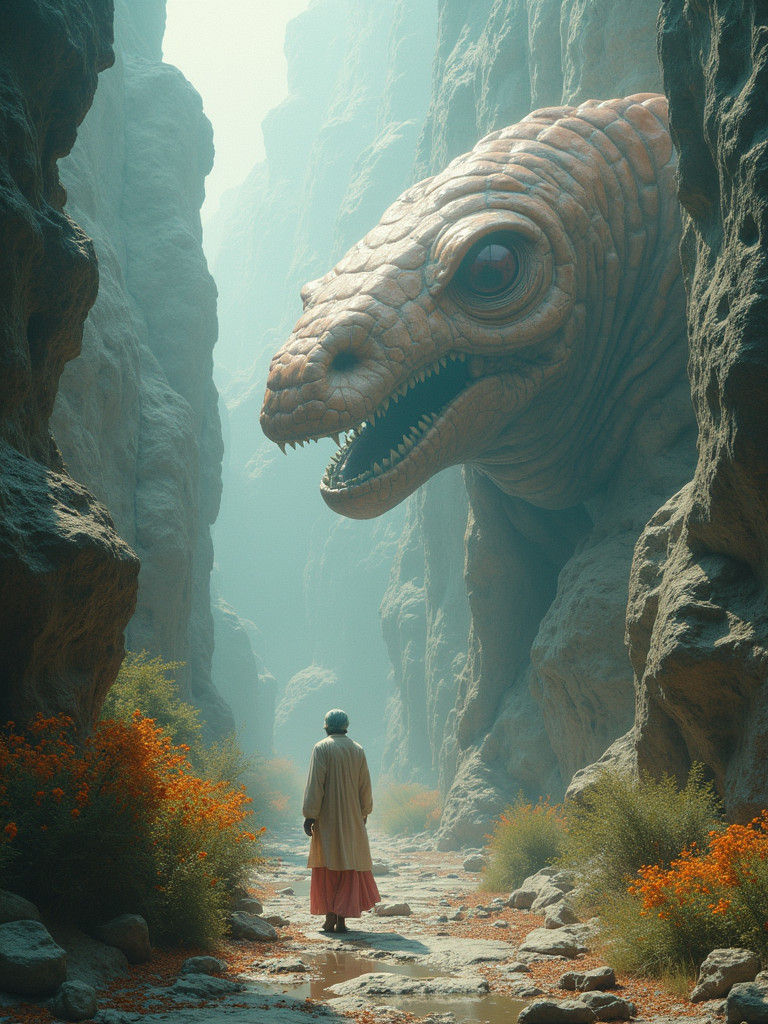 Bizarre Creatures in Surreal White Laboratory