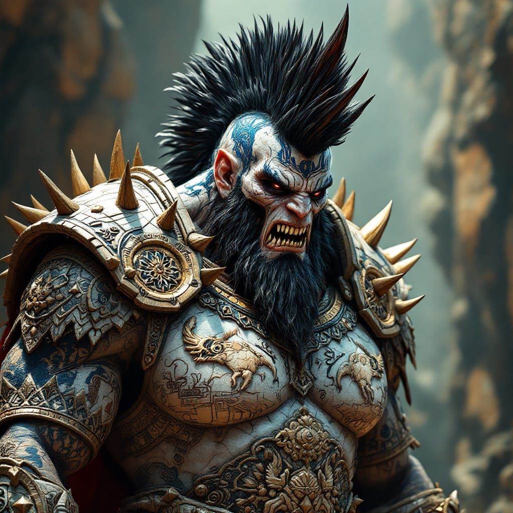 Warlord in Ancient Stone Armor