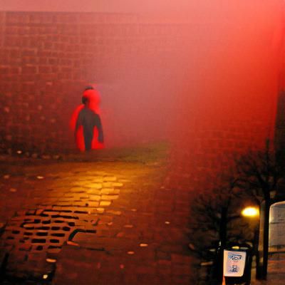 Eerie Figure Lost in Fog and Shadows