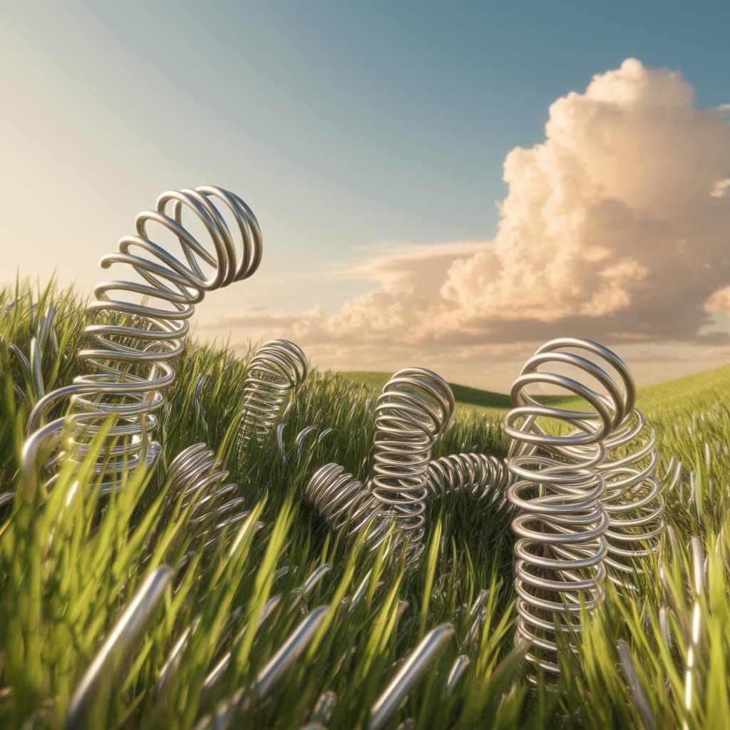 Surreal Springs Dance in a Sunlit Meadow