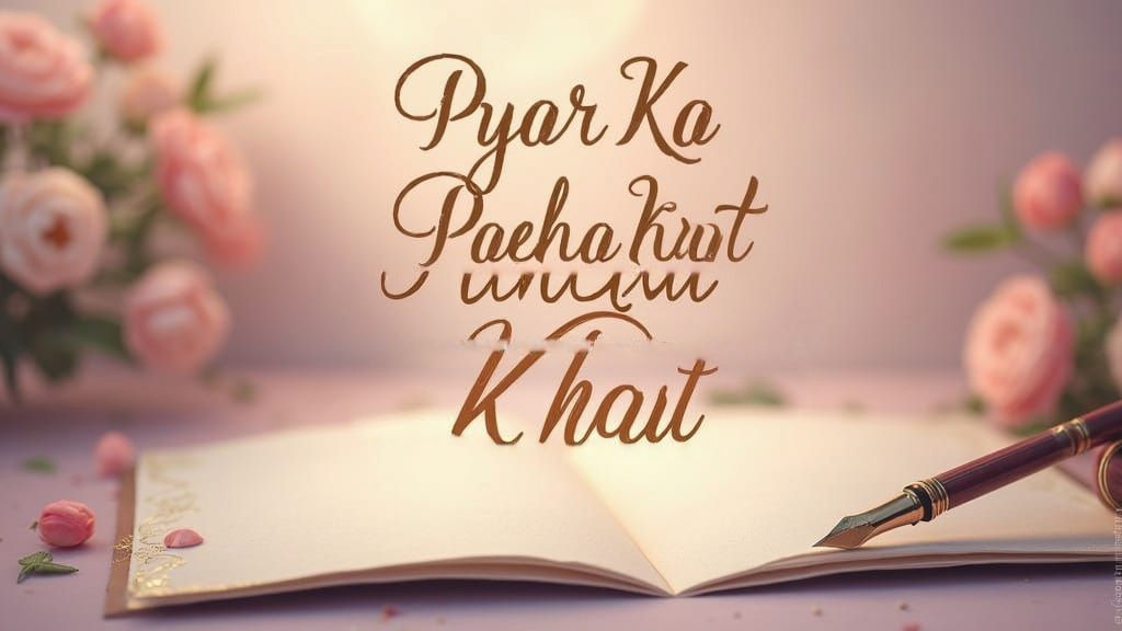 Romantic Love Letter Art Poster in Elegant Script