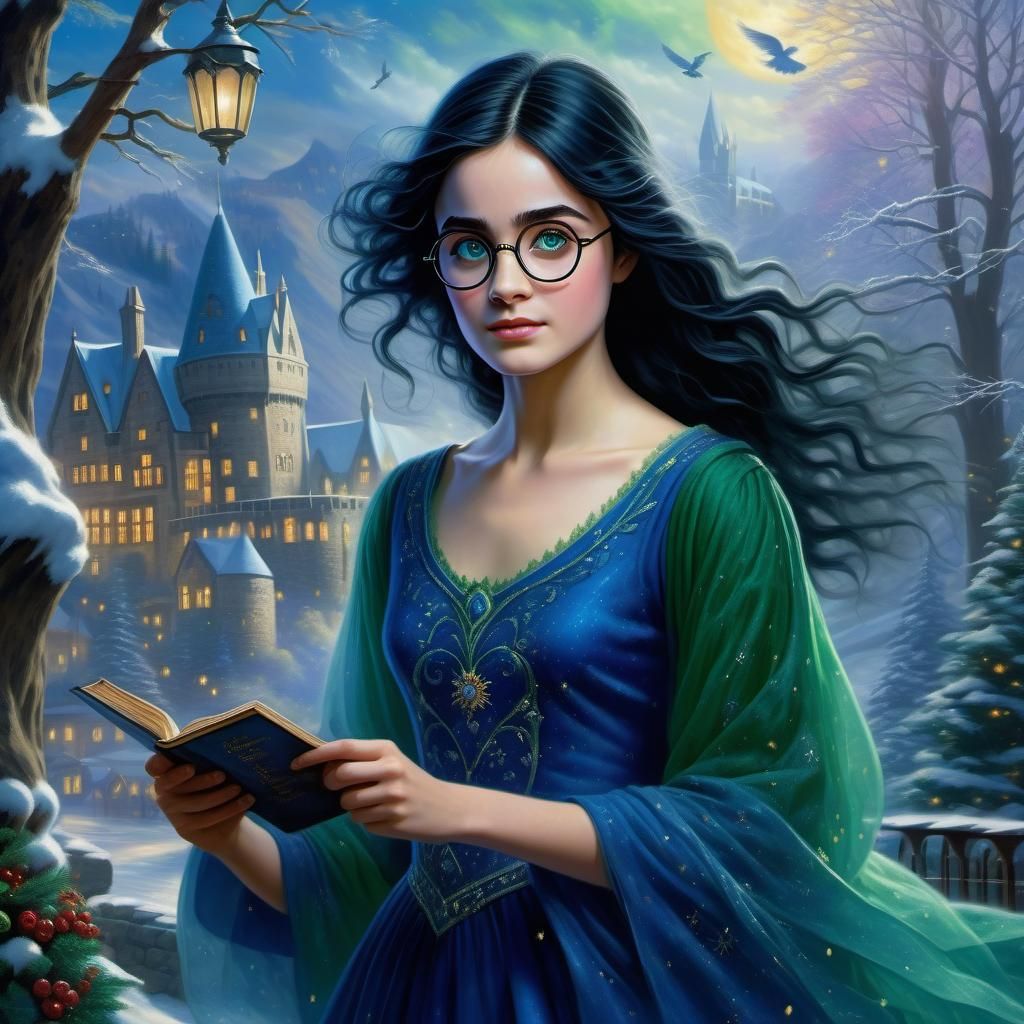 Female Harry Potter in Winter Fantasy Style