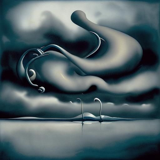 Dreamlike Surrealist Vision in Watercolor and Ink