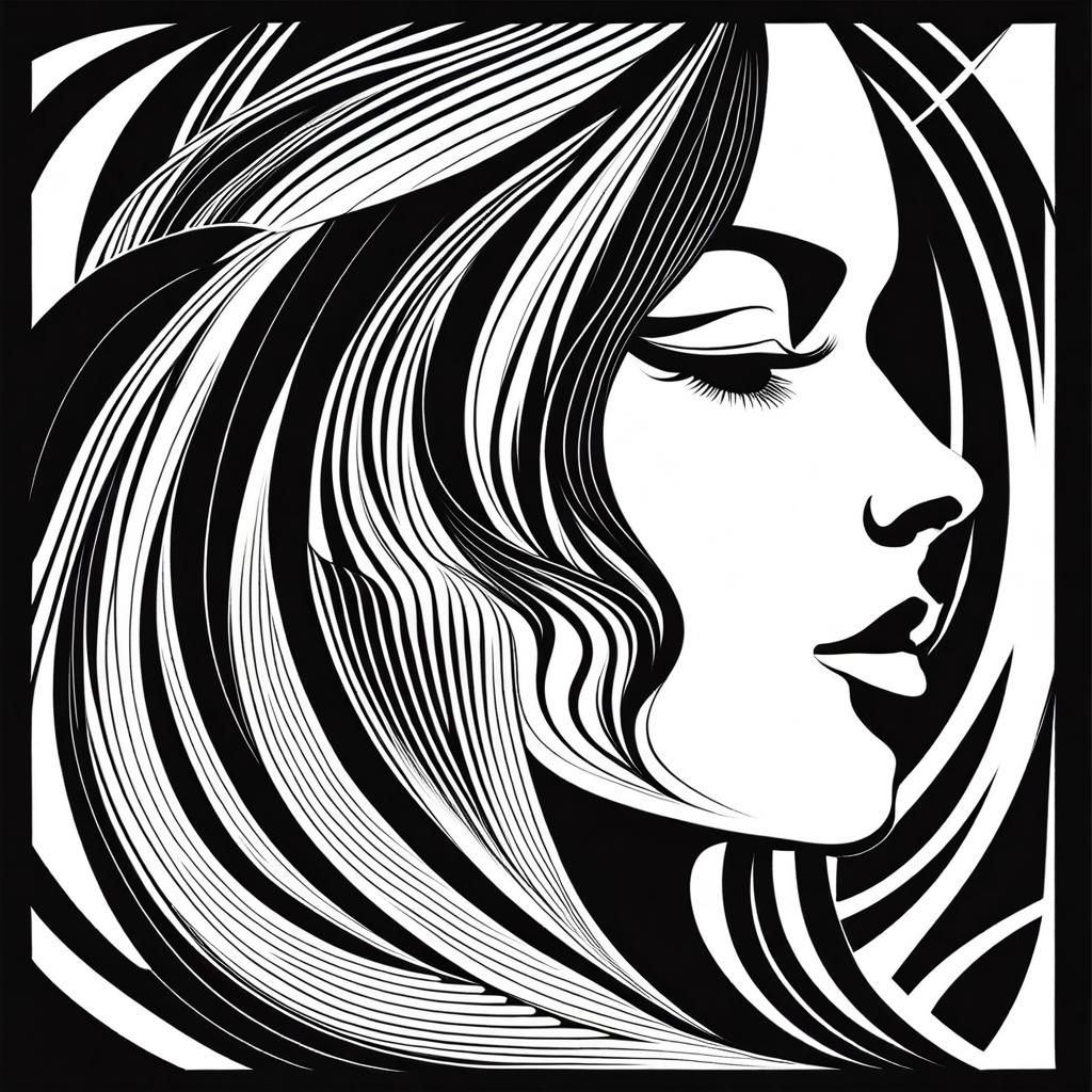 Minimalist Line Art of Woman's Face