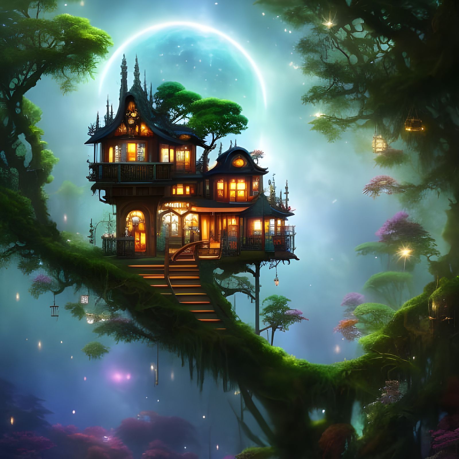 Anime Treehouse City in Another Dimension