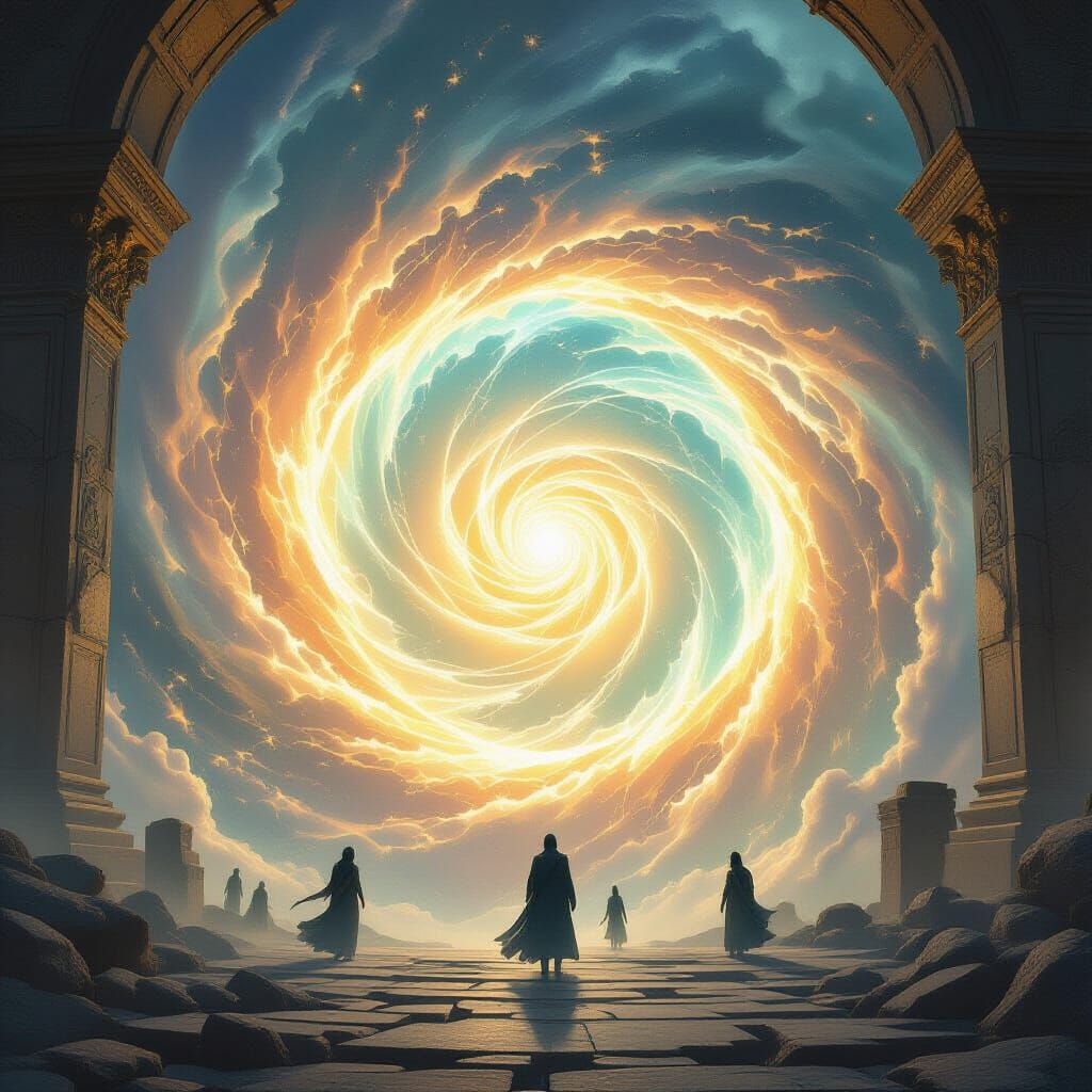 Luminous Energy Sphere in Ancient Ruins