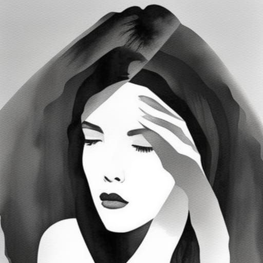 Woman overthinking and confused looking at her reflection in a mirror :: melancholia, sadness, depression, lonely, lonel...