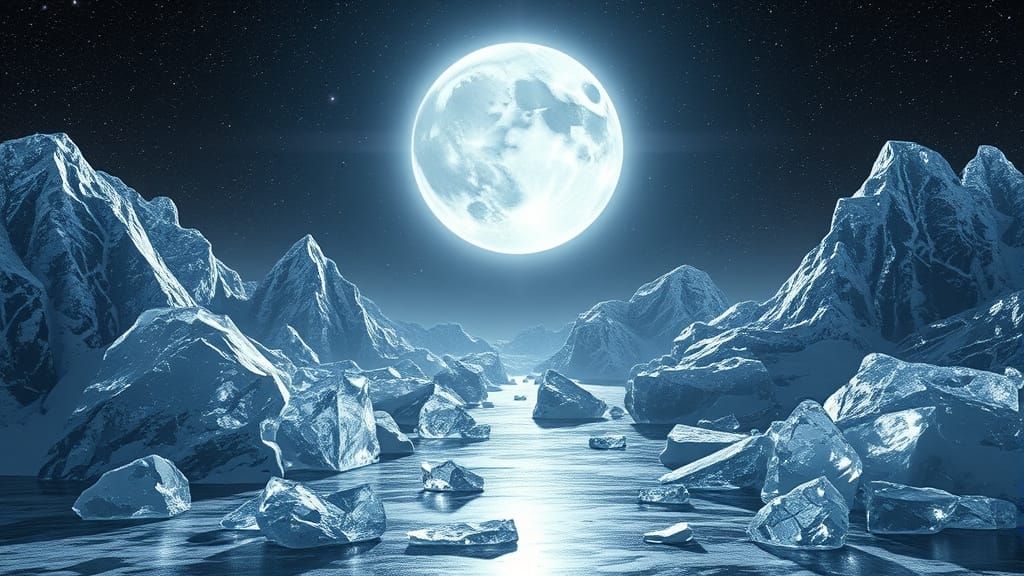 Ethereal Galatic Ice Moonscape
