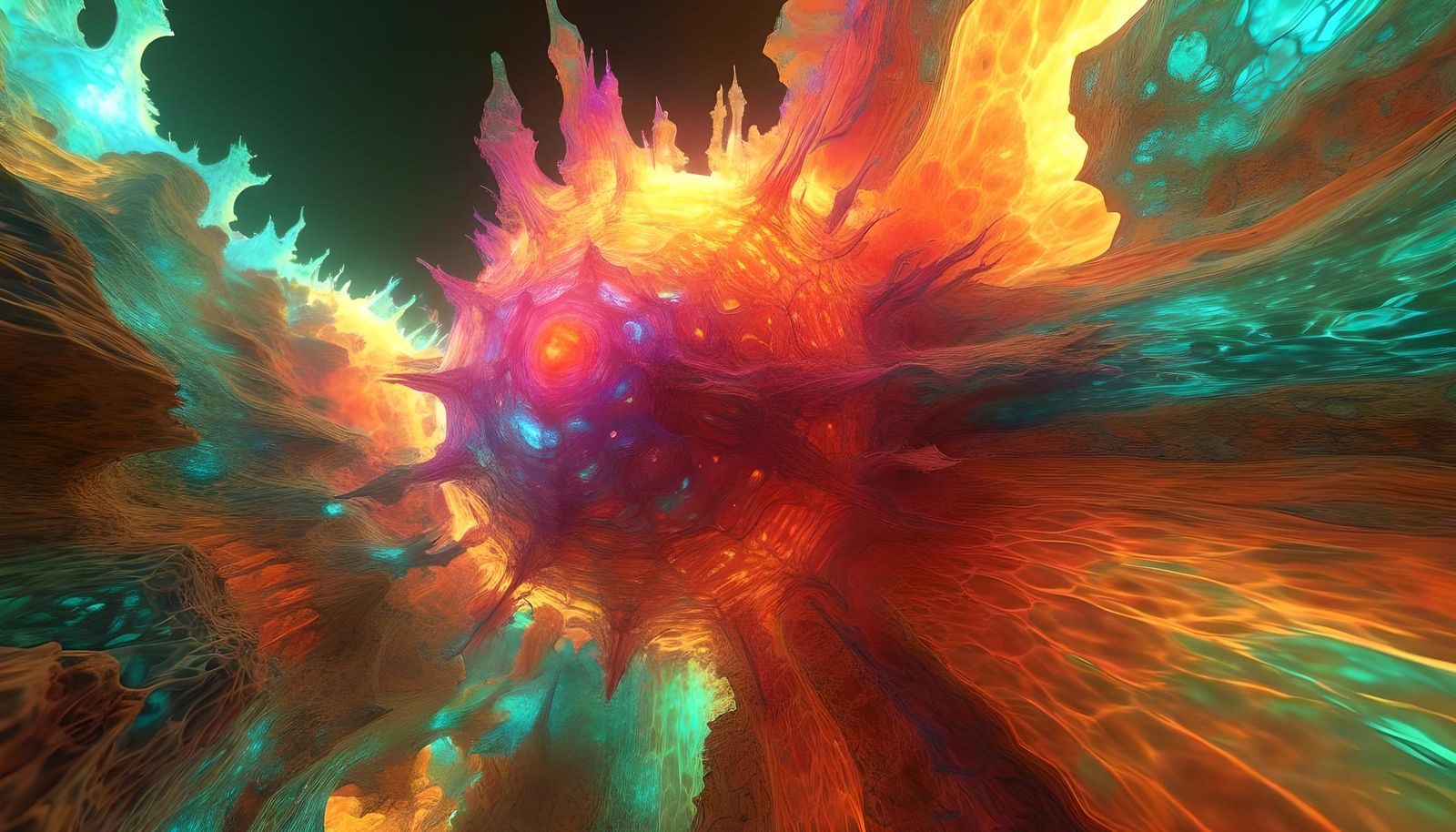 Glitchcore Bioluminescent Lifeforms in Hyperspace