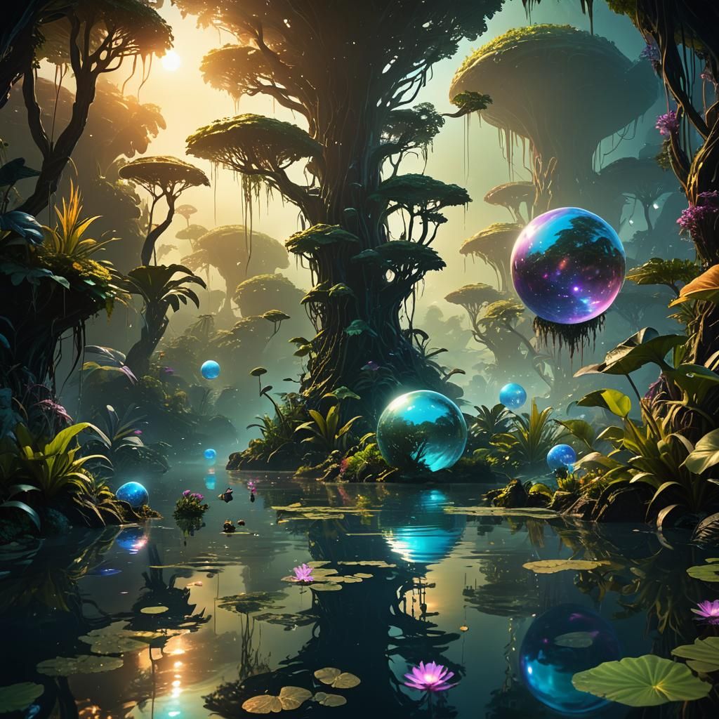 Lush Alien World: Hyper-Realistic Digital Art