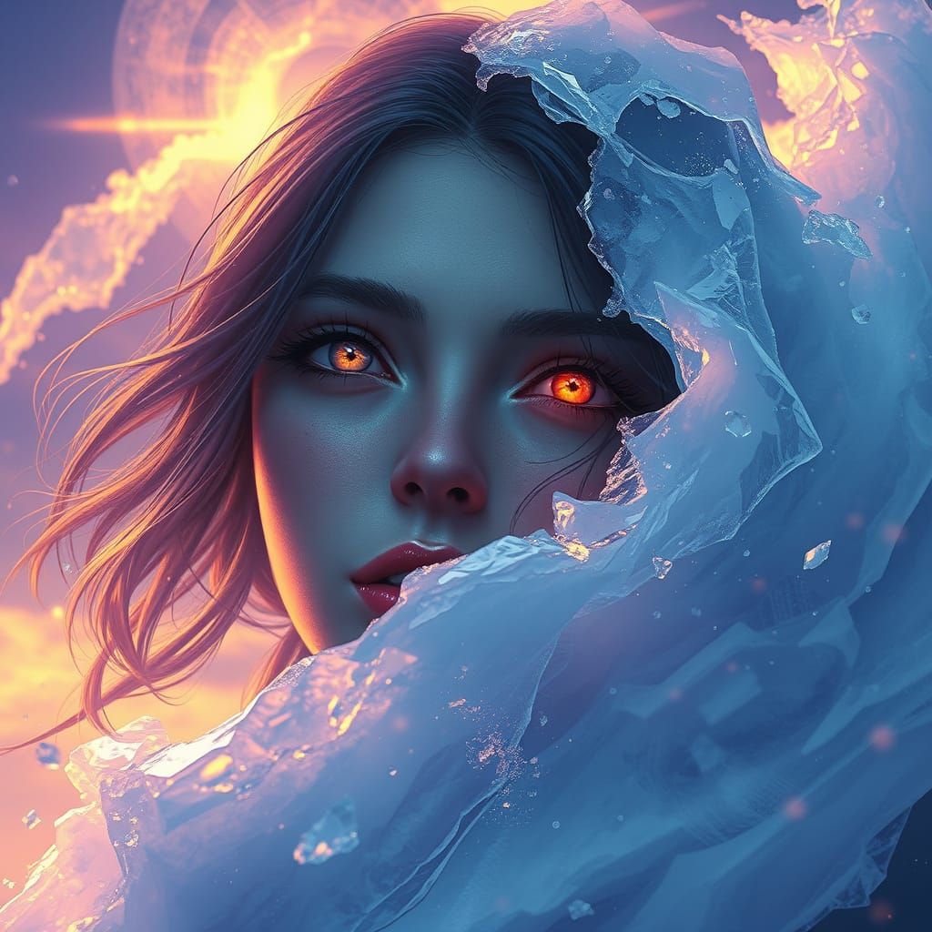 Dark Fantasy Girl with Bottomless Eyes, Detailed Concept Art