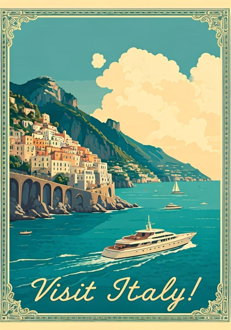 Vintage Travel Poster of the Italian Coast