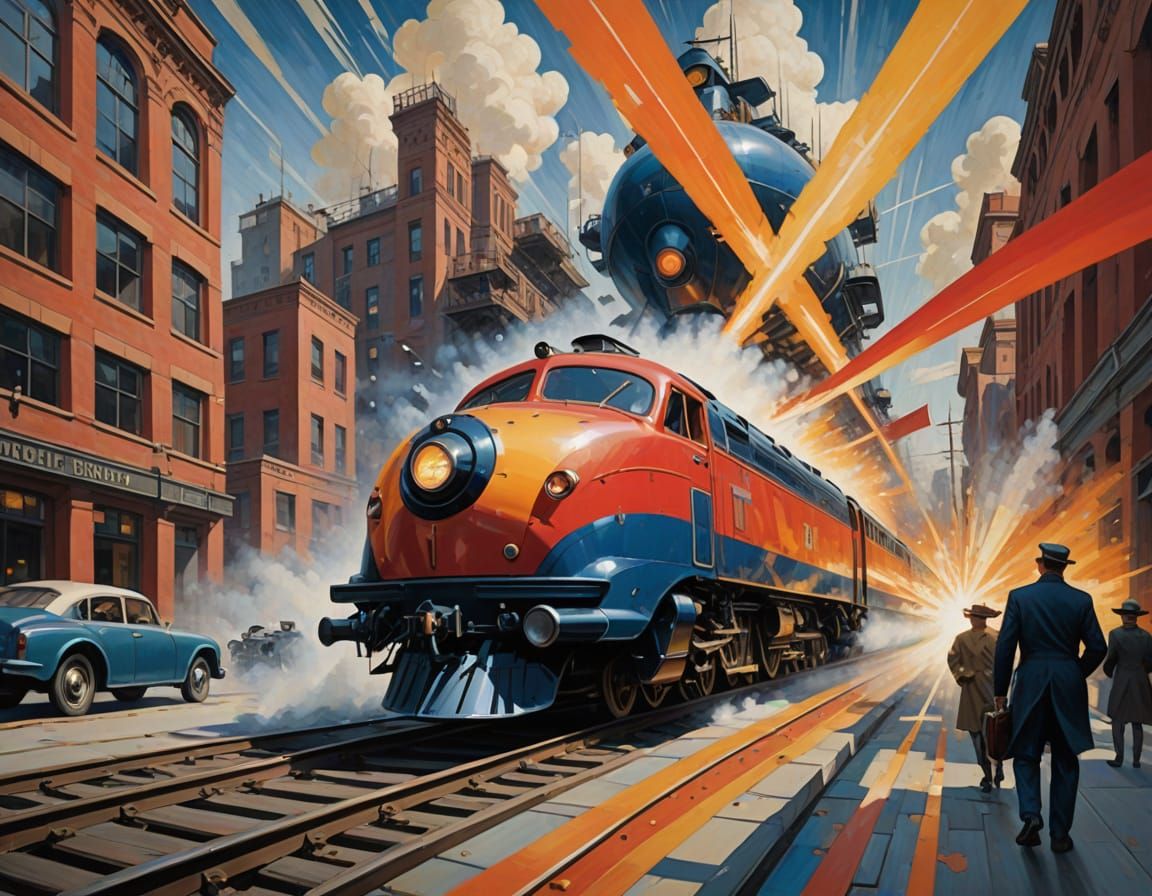 Futurist Painting of Transportation, Circa 1910s