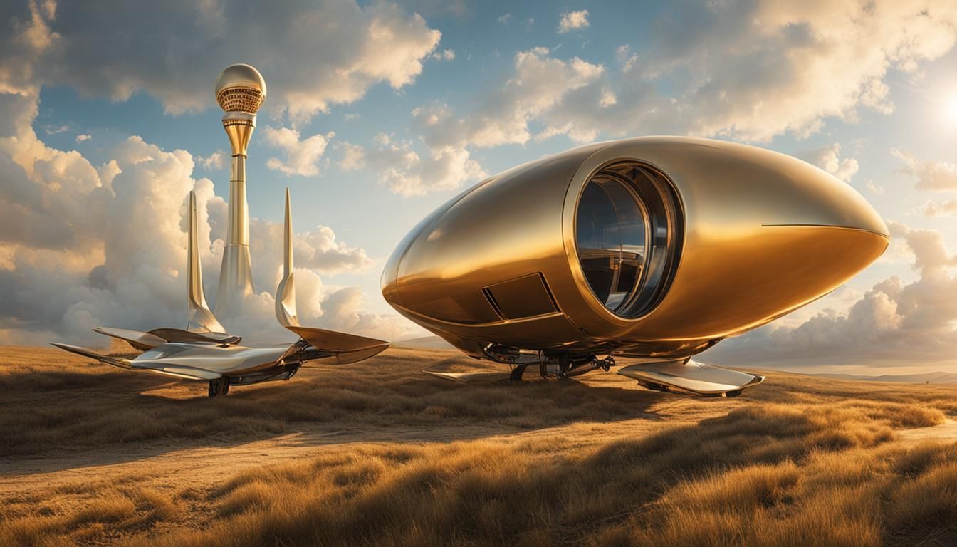 Golden Light Photo-Realism in Retrofuturism Style