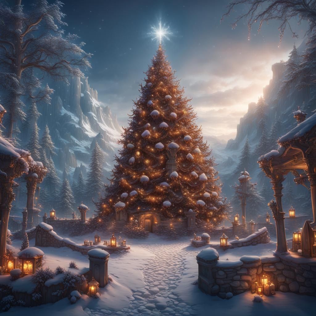 Heavenly Christmas Fantasy Concept Art in 8K