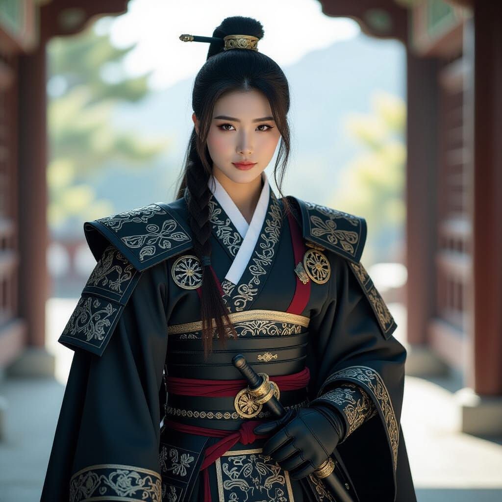 Korean Cosplayer in Heroic Cinematic Film Still