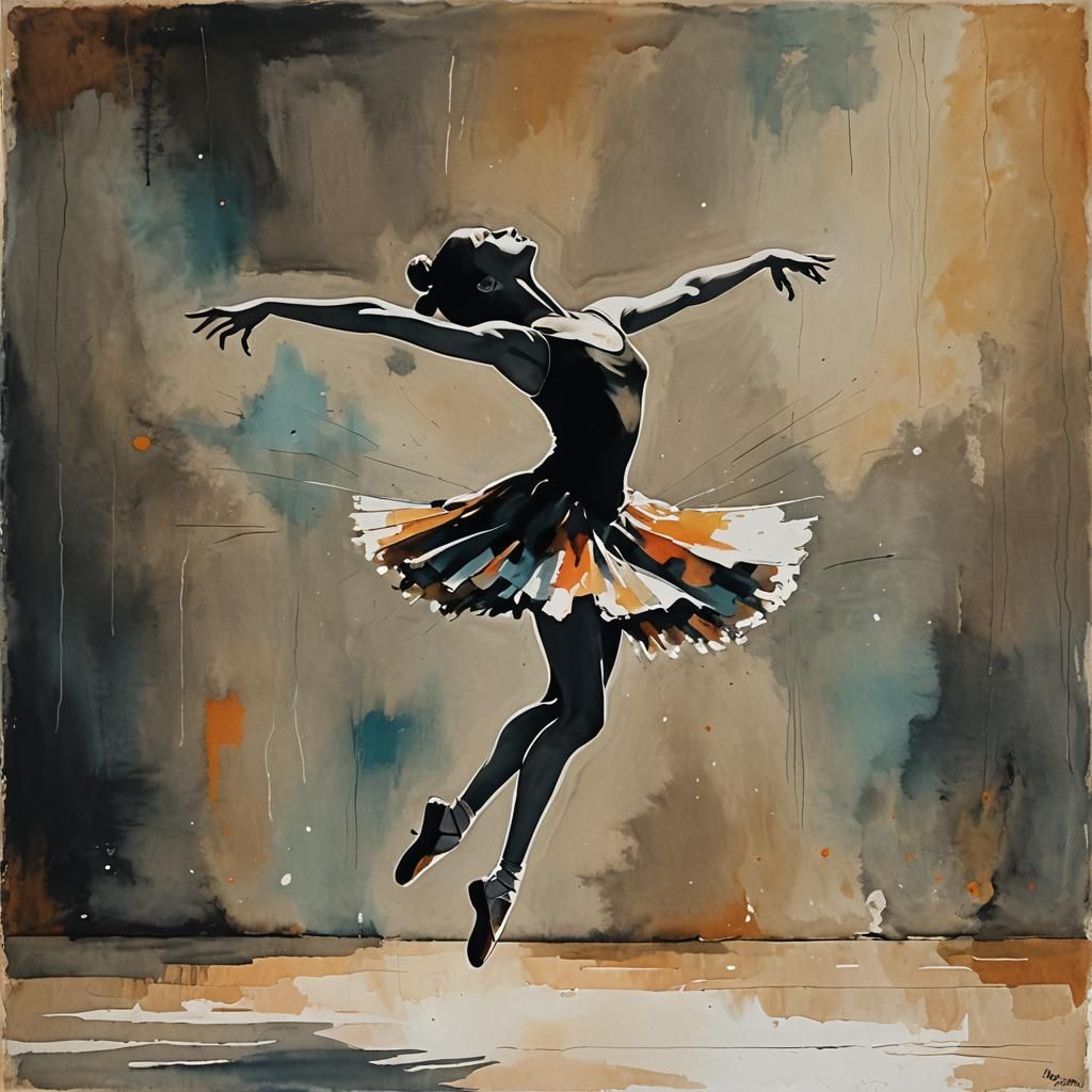 Ethereal Dancer on Stage in Vibrant Colors