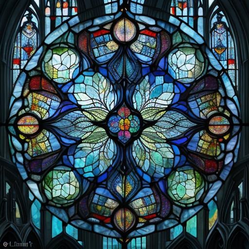 Stained Glass Cat Art