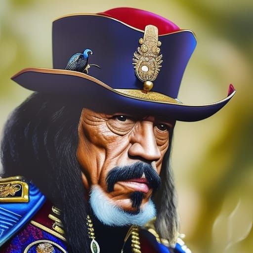 Detailed Pencil Sketch: Danny Trejo as Pirate