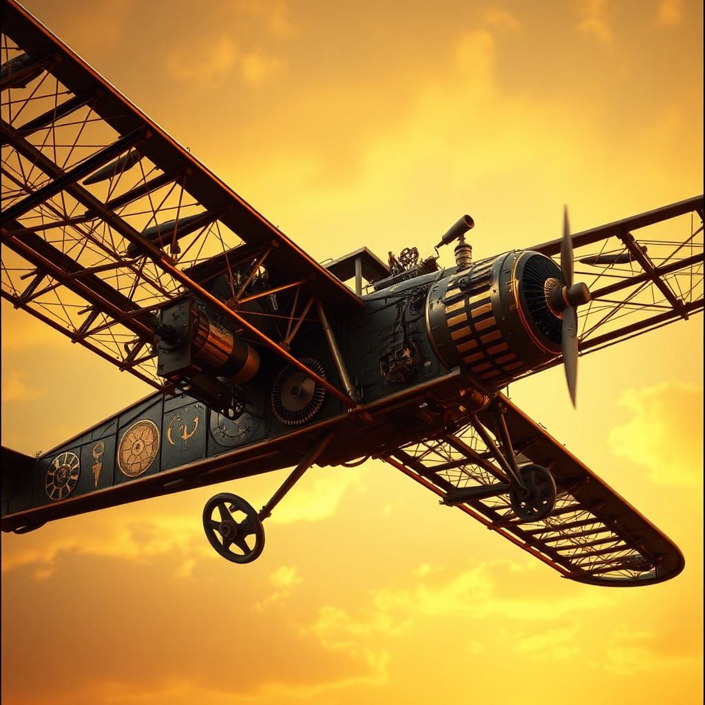 Steampunk Airplane Inspired by da Vinci's Sketches