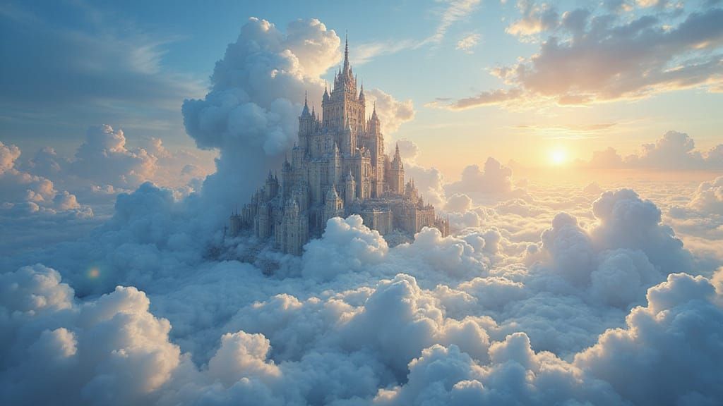 Surreal Cloud Cities in Heavenly Skies