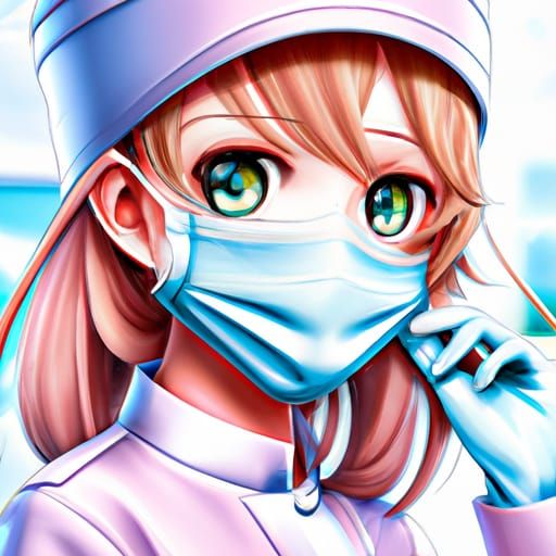 Cute Surgical Nurse in Anime Style