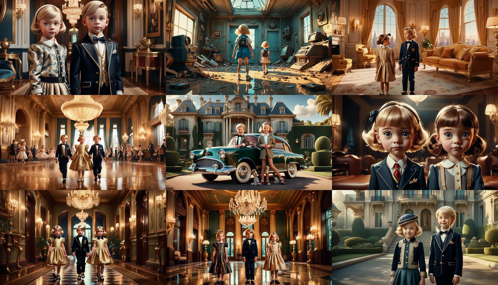 Luxurious 3D Children in Cinematic Film Style