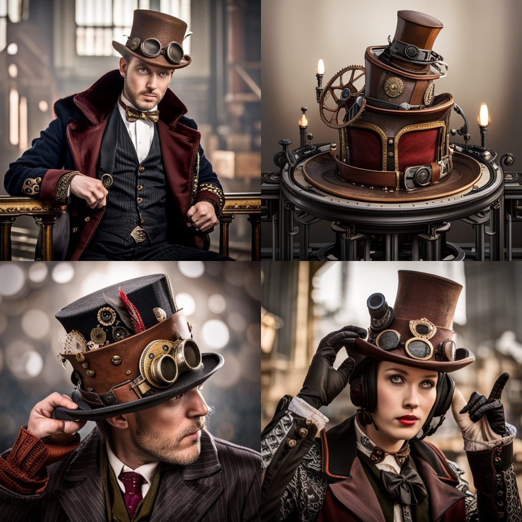 Steampunk Creation with Gears and Victorian Fashion