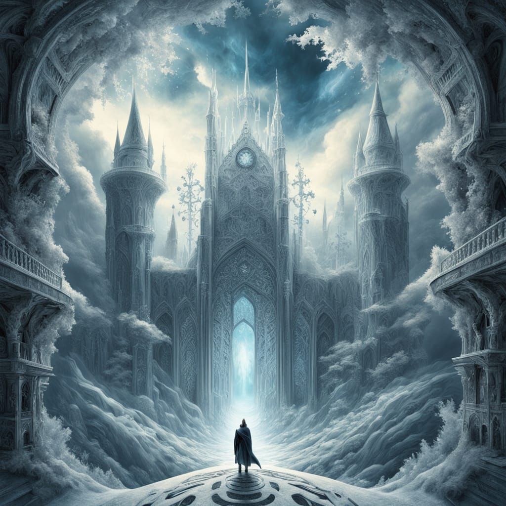 Ethereal Knights in Frosty Cloud Realm