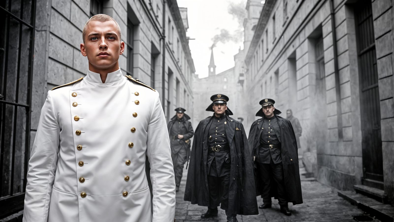 WWI Sailor Hiding from Occultists in Steampunk Dreamscape