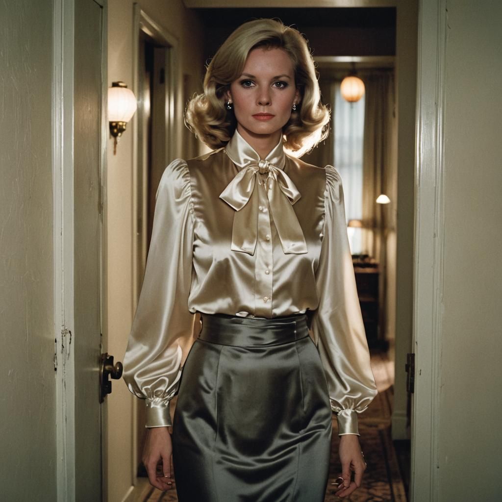 Woman in Doorway: 1970s Style Portrait