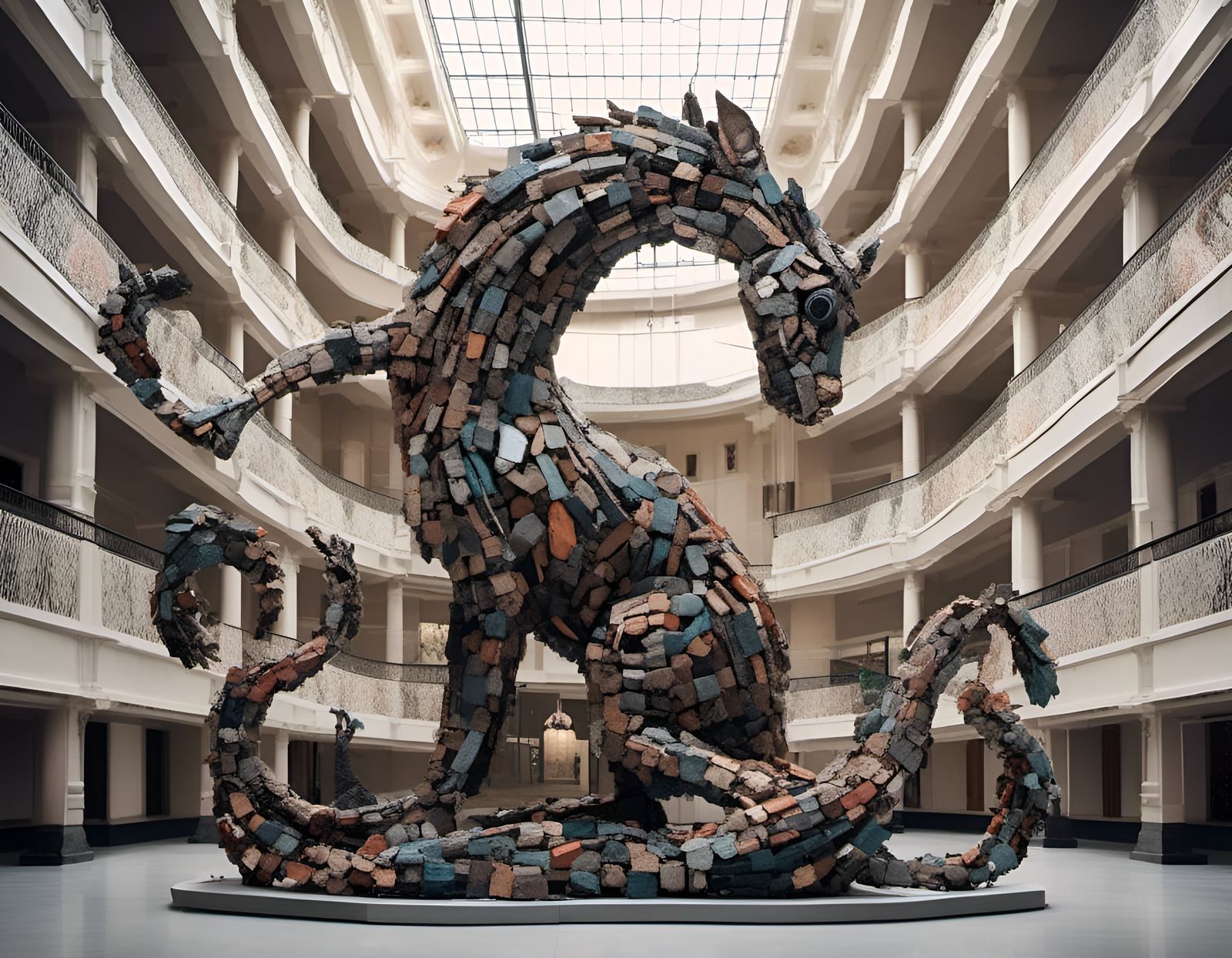 Planetary Kangaroo Sculpture in Hyperrealistic 3D