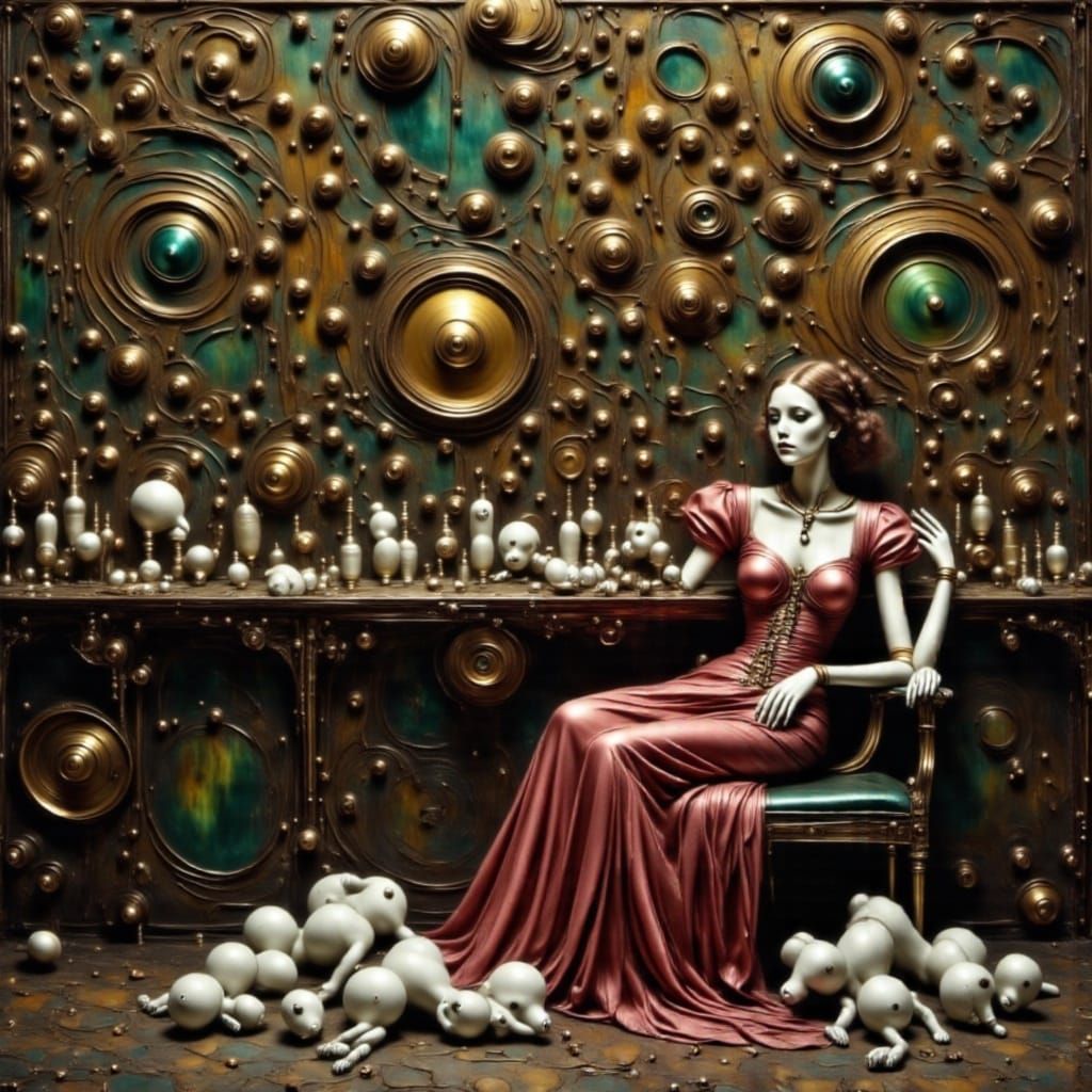 Alice in Wonderland at the Bar, a Surreal Scene