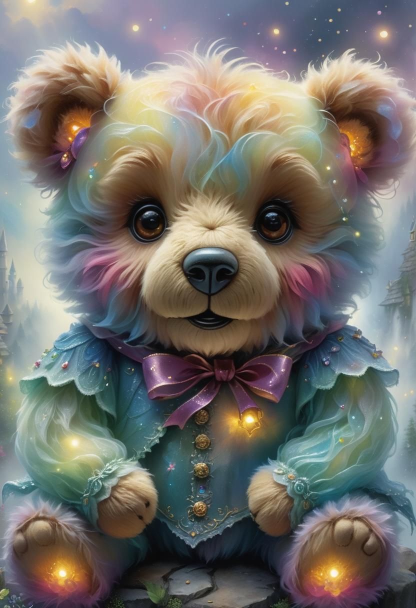 Magical Teddy Bear in Ethereal Fantasy Style