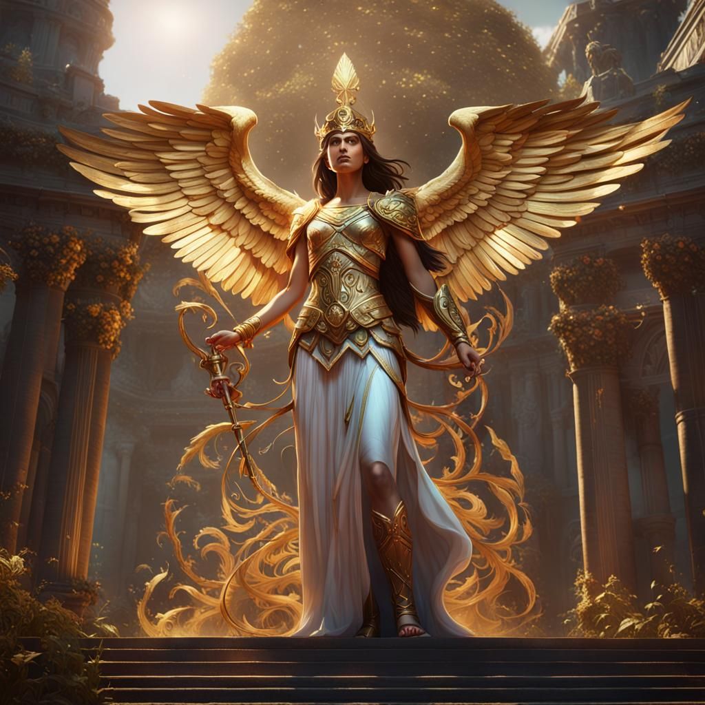Athena in Olympus a masterpiece, 8k resolution, dark fantasy concept art, by Greg Rutkowski, dynamic lighting, hyperdeta...