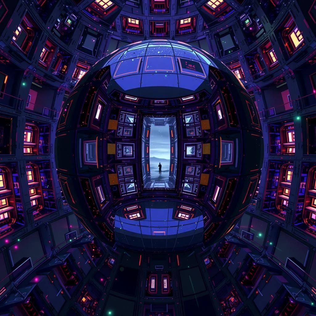 Infinite Mirrored Room Sphere: Kusama-Inspired Concept Art