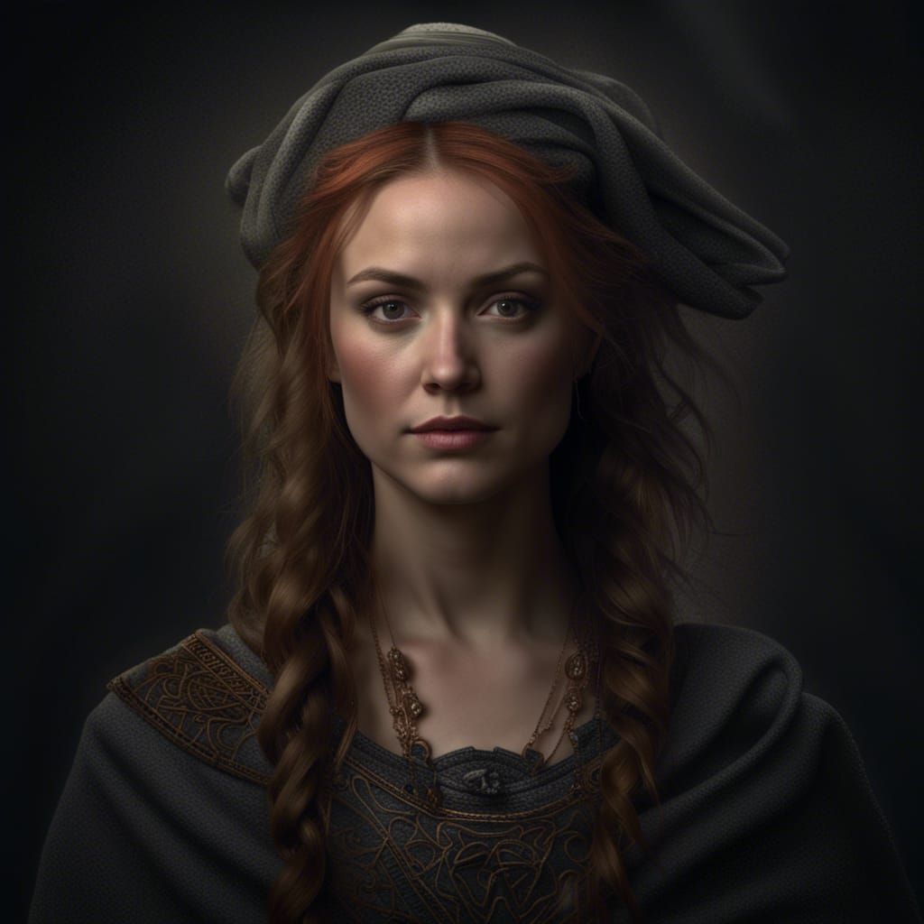 Celtic Woman Portrait in Baroque Style