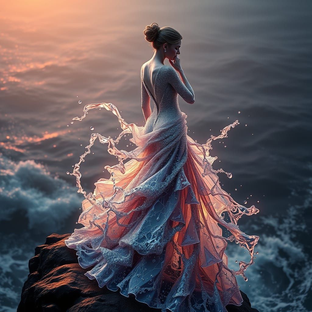 Surreal Water Goddess in Hyper-Realistic Digital Art