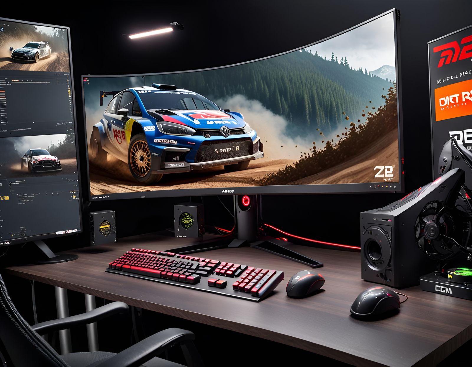 Dirt rally 2.0 on  curved monitor,CLX Set Gaming Desktop  AM...