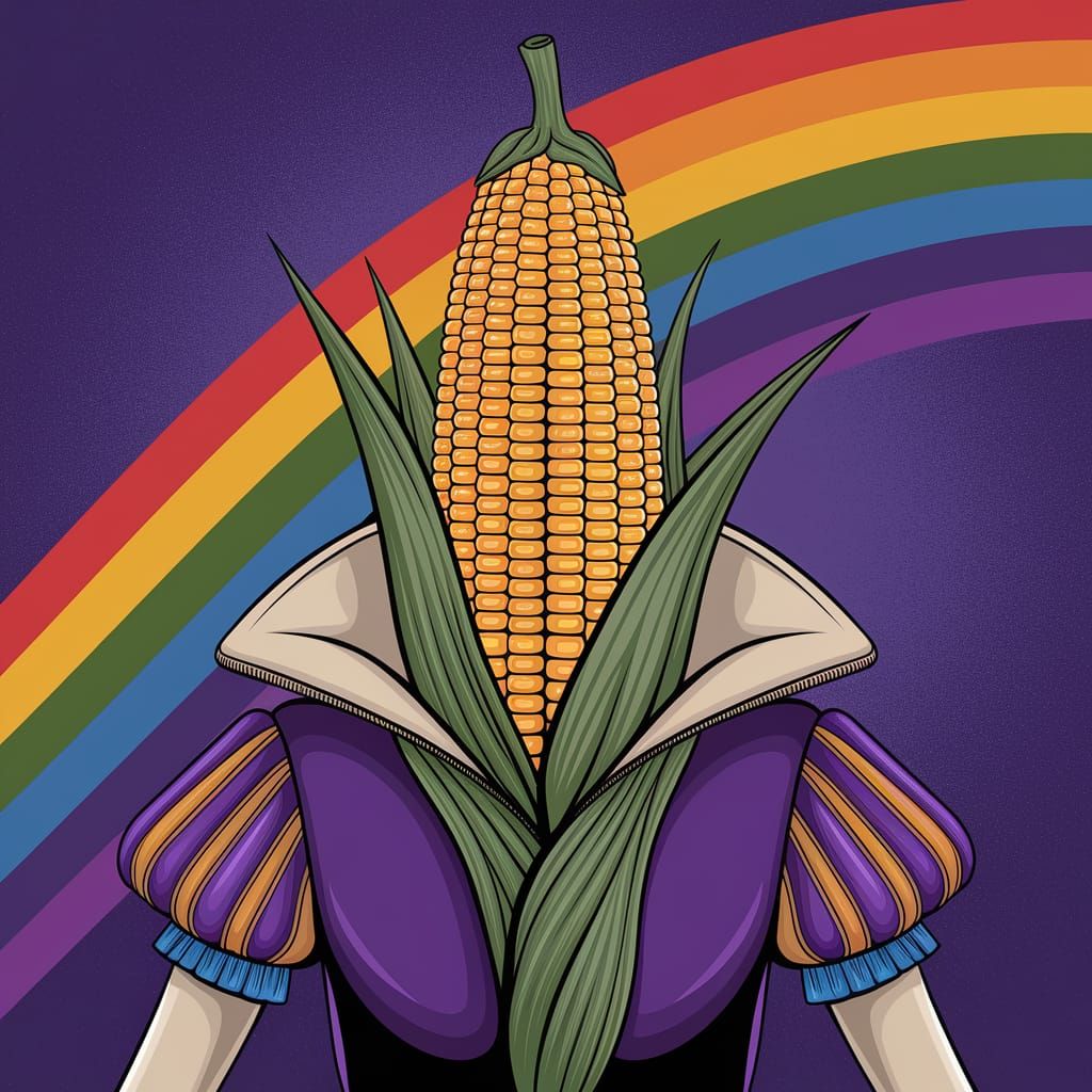 Shakespearean Corn and Eggplant Character Design