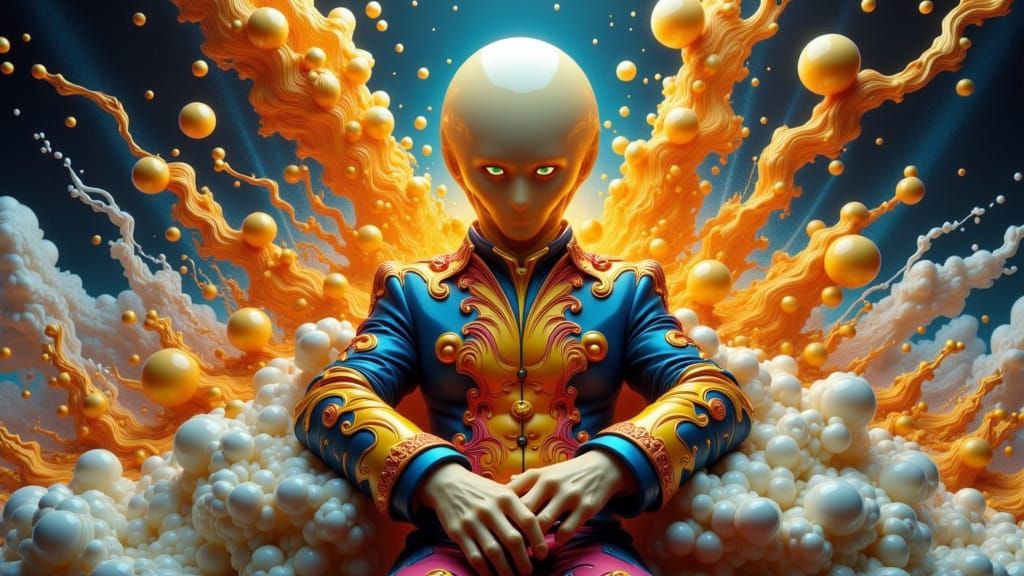 Surrealist Eggman Reigns Supreme in Lavish Velvet Coat