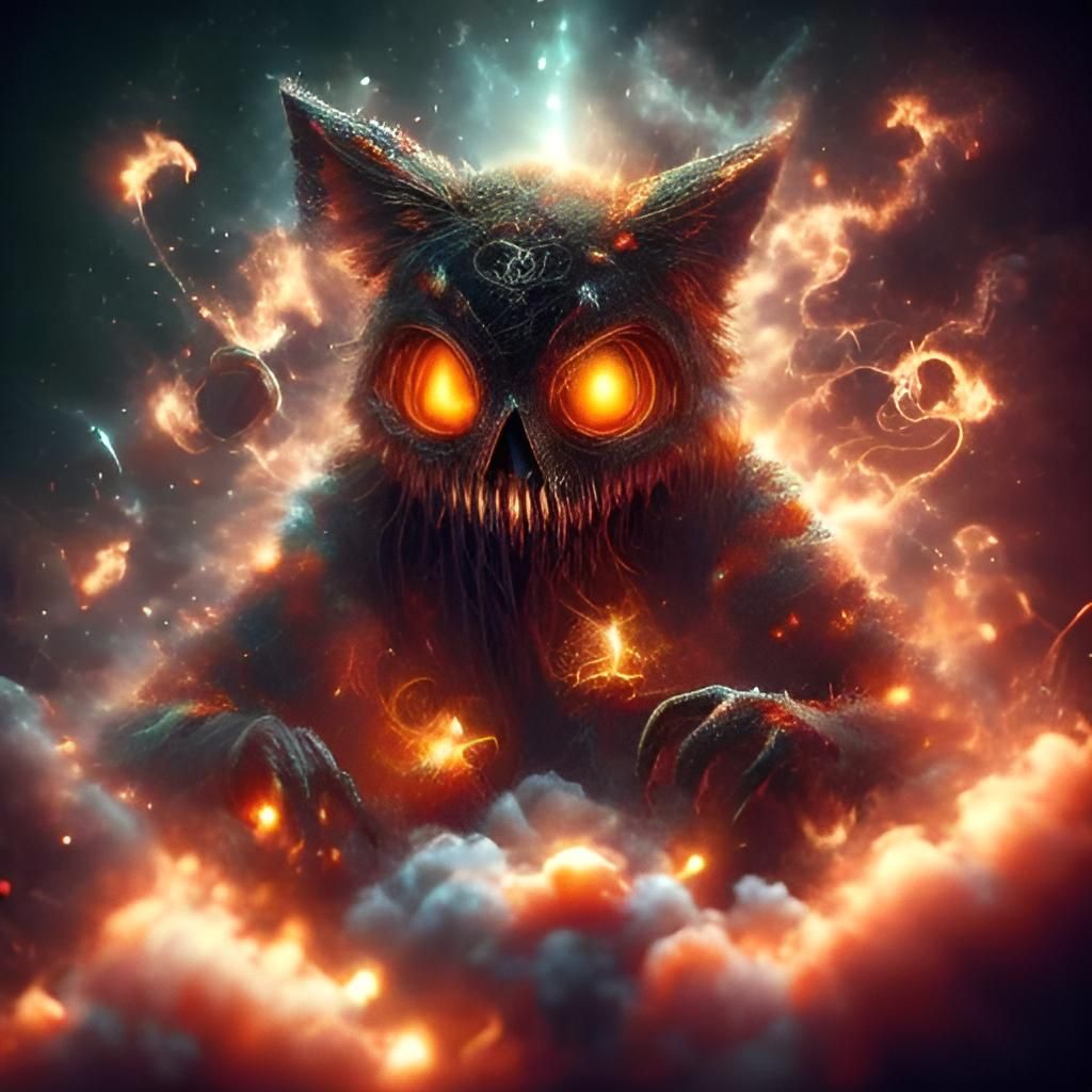 Ethereal Cute Creepy Person Surrounded by Runes