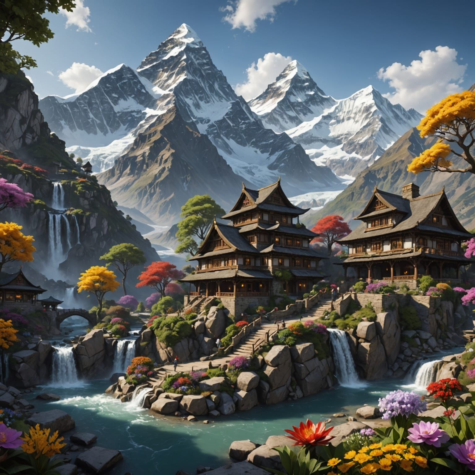 Enchanted Village at the Foot of Everest