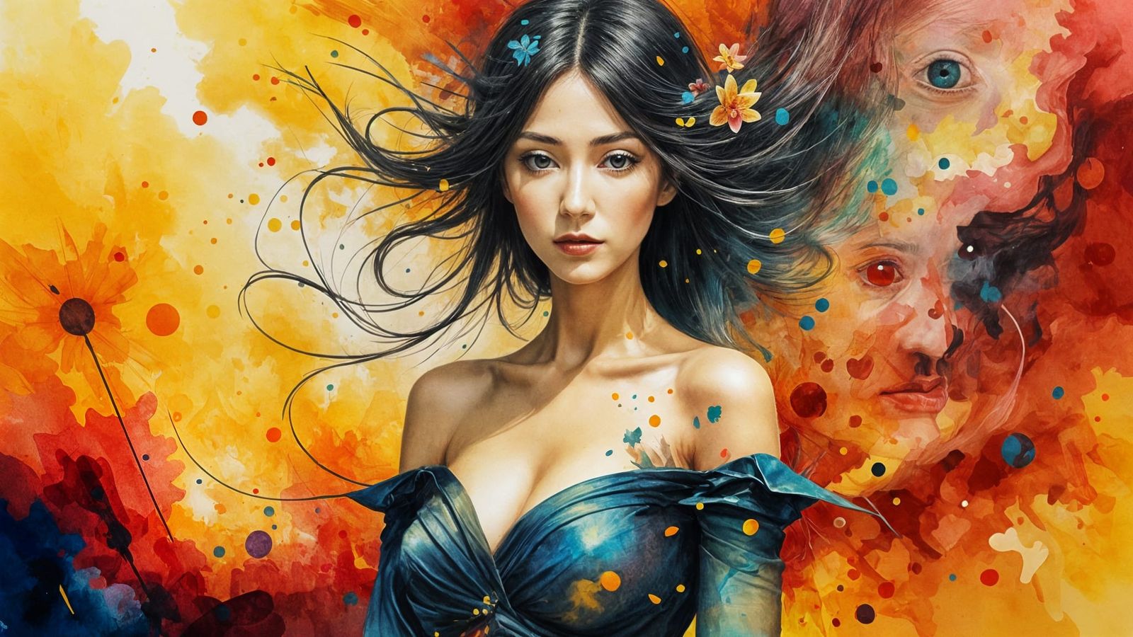 Surrealist 3D Art Inspired by Picasso in Water-Ink Style