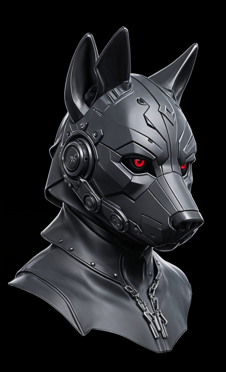 Neoprene Wolf Pup Hood in 3D